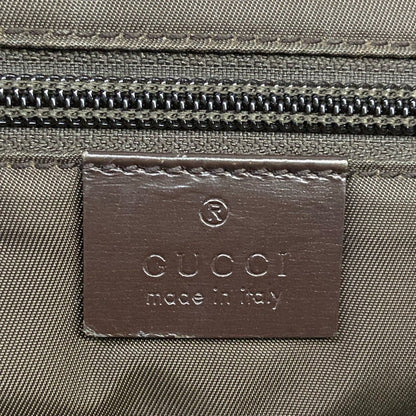Gucci Shoulder Bag Interlocking GG Supreme Beige Ebony Dark Brown Leather — view 8