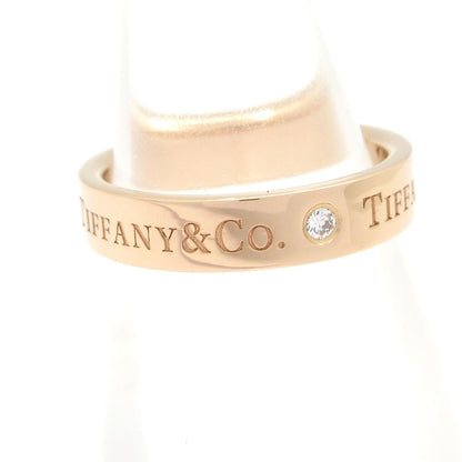 Tiffany & Co Ring Flat Band 18k Pink Gold Diamond — view 2