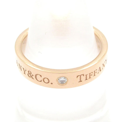 Tiffany & Co Ring Flat Band 18k Pink Gold Diamond — view 3