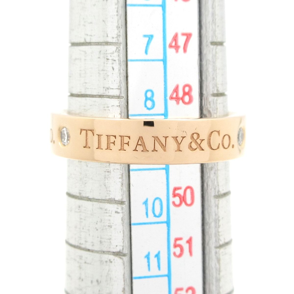 Tiffany & Co Ring Flat Band 18k Pink Gold Diamond — view 6