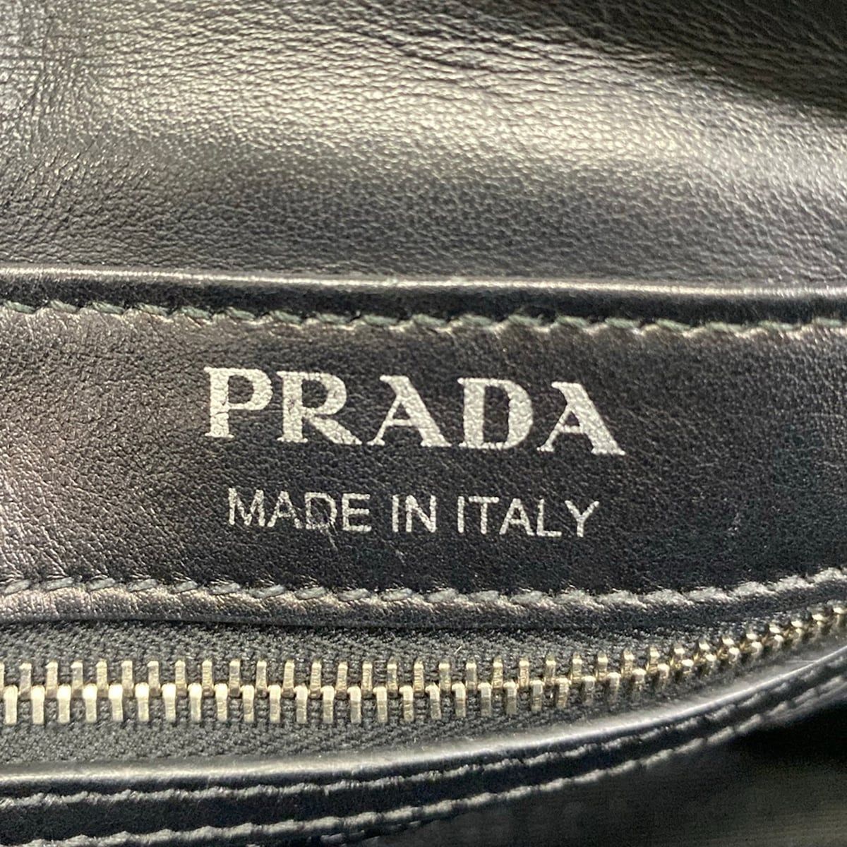 Prada Shoulder Bag Black Purple Gray Leather — view 8