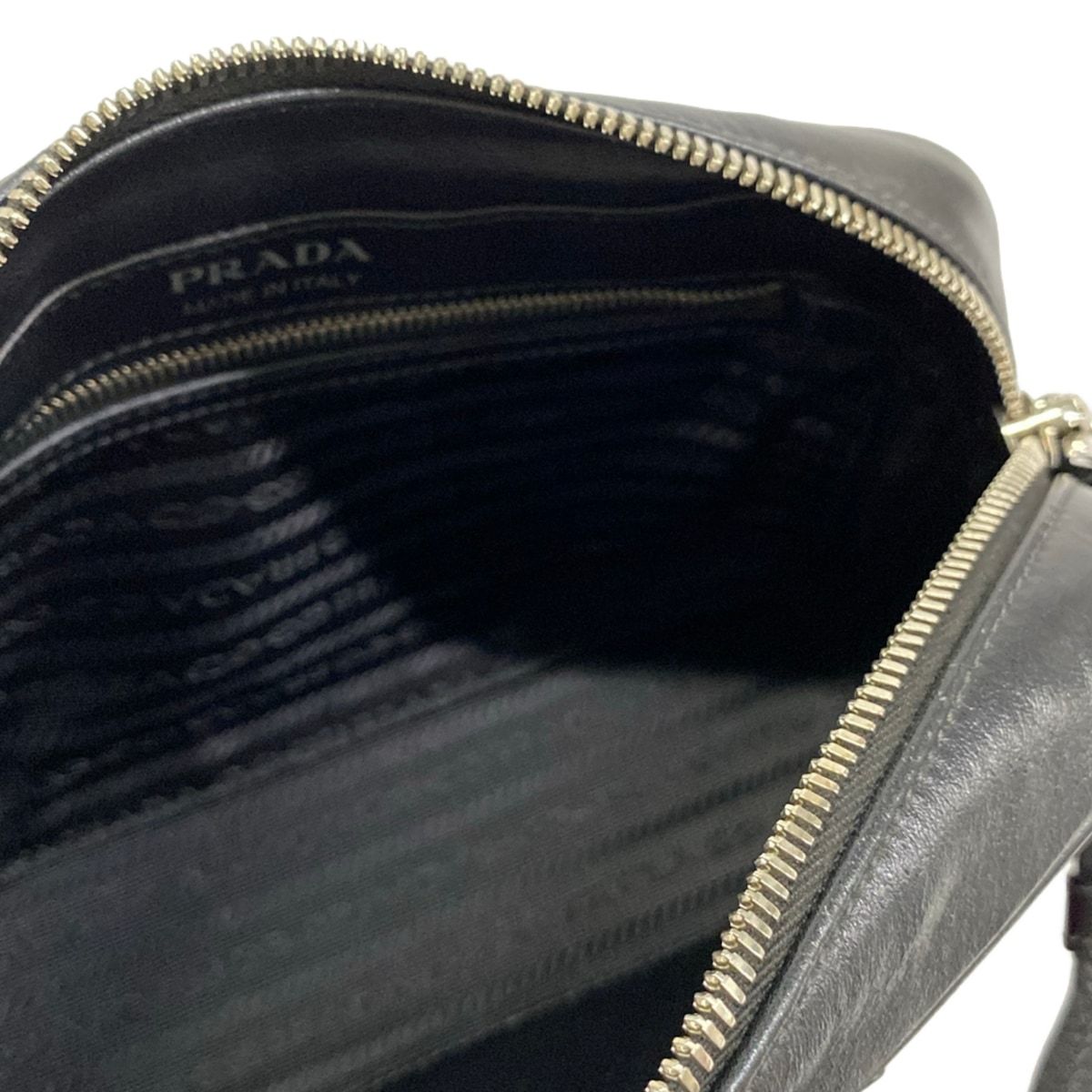 Prada Shoulder Bag Black Purple Gray Leather — view 7