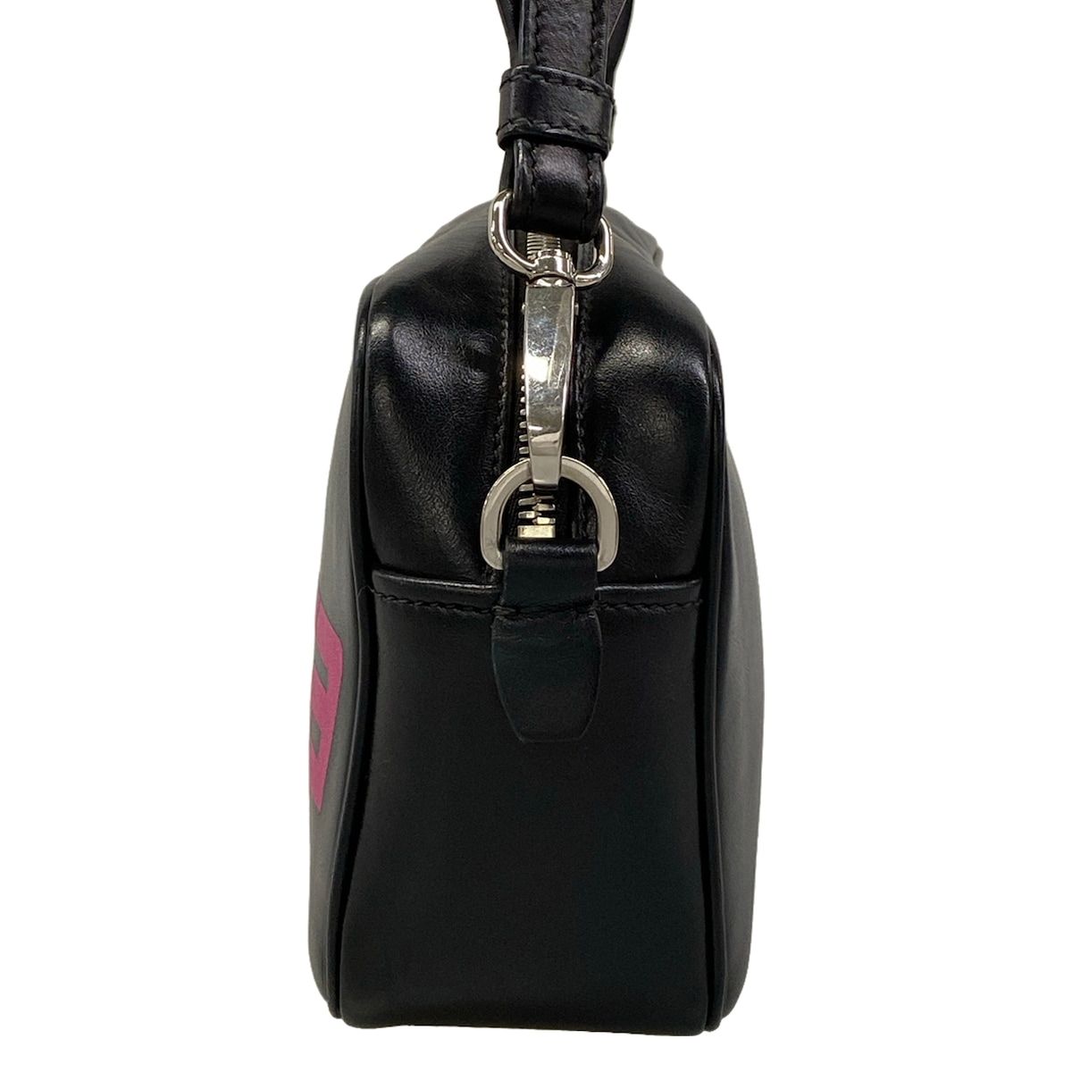 Prada Shoulder Bag Black Purple Gray Leather — view 4