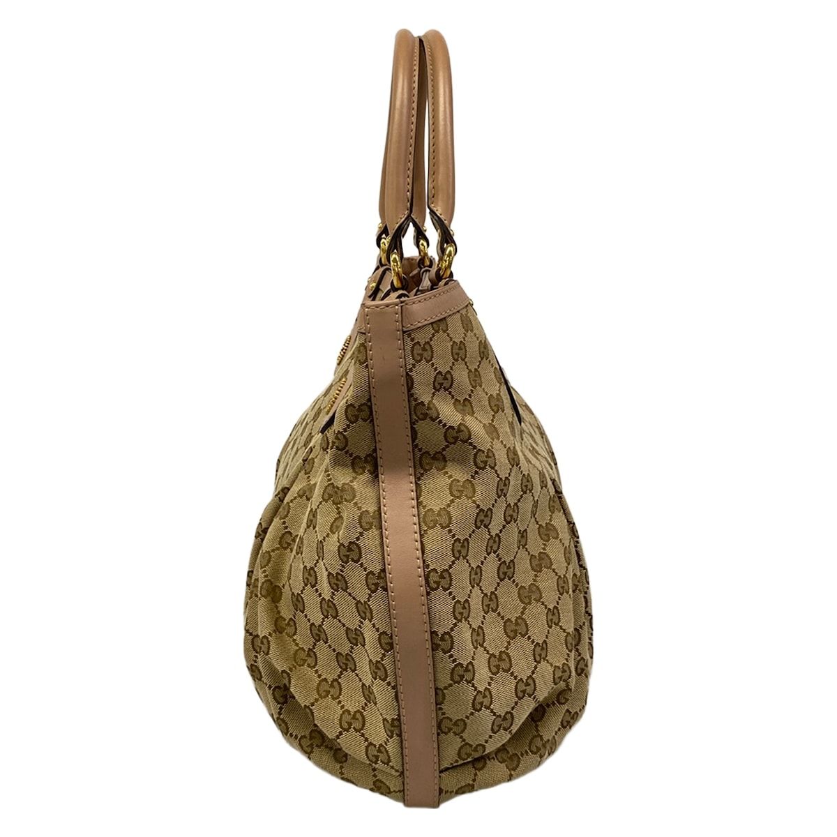 Gucci Tote GG Pattern Scarlet Beige Brown Pink Leather — view 4