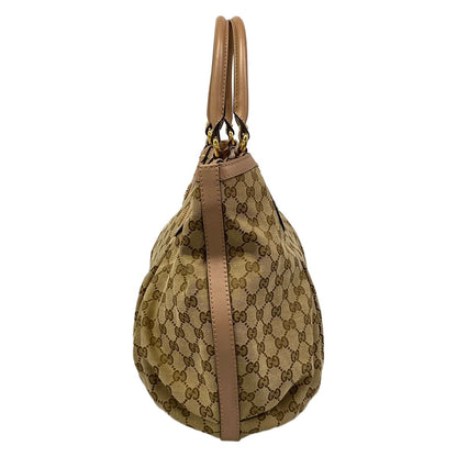 Gucci Tote GG Pattern Scarlet Beige Brown Pink Leather — view 4