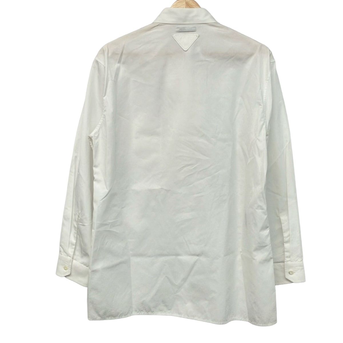 Prada Long Sleeve Shirt Blouse SZ 38 White Ruffles Removable — view 2