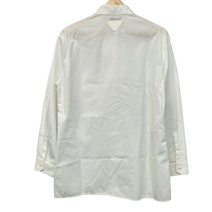 Prada Long Sleeve Shirt Blouse SZ 38 White Ruffles Removable — view 2