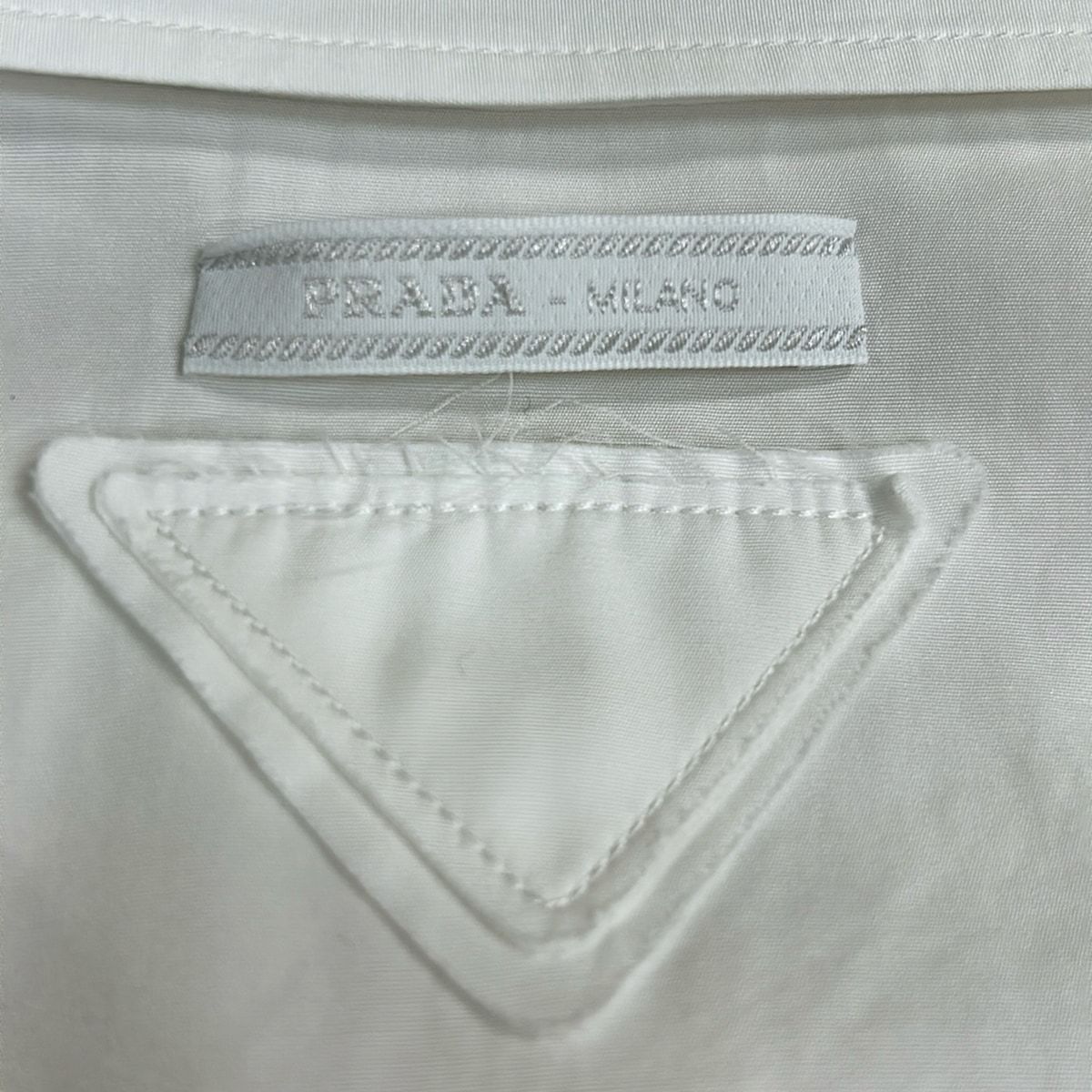 Prada Long Sleeve Shirt Blouse SZ 38 White Ruffles Removable — view 6