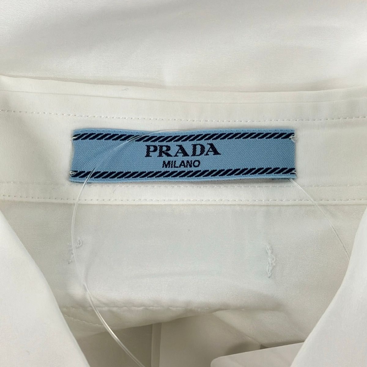 Prada Long Sleeve Shirt Blouse SZ 38 White Ruffles Removable — view 3