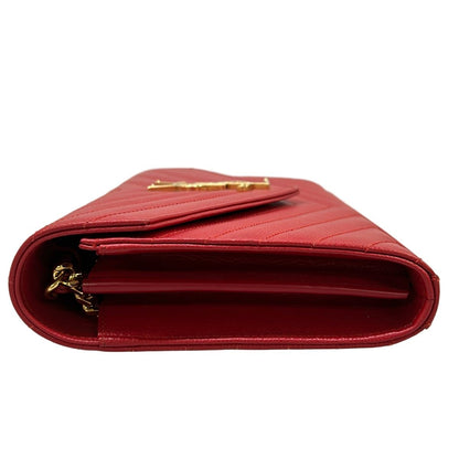 Saint Laurent Paris Wallet Monogram Cassandra Red Chain Leather — view 9
