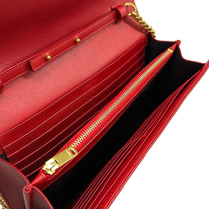 Saint Laurent Paris Wallet Monogram Cassandra Red Chain Leather — view 4