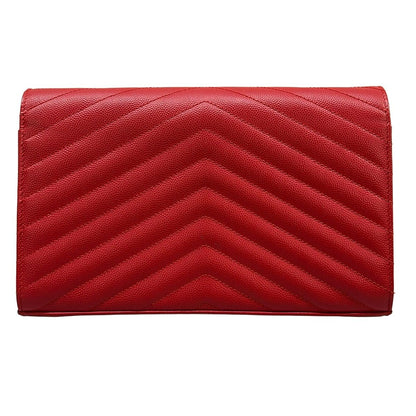 Saint Laurent Paris Wallet Monogram Cassandra Red Chain Leather — view 2