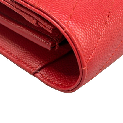 Saint Laurent Paris Wallet Monogram Cassandra Red Chain Leather — view 8
