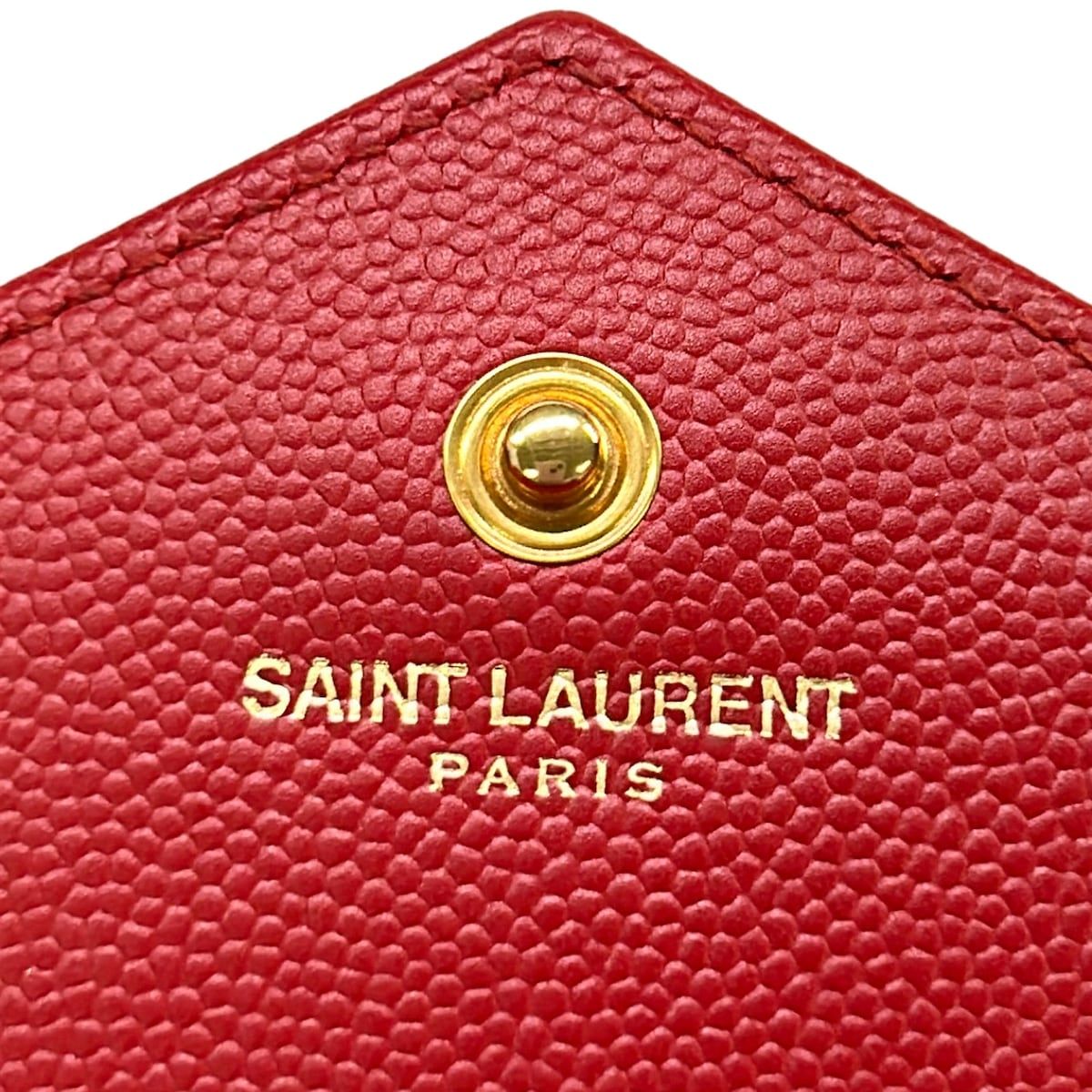 Saint Laurent Paris Wallet Monogram Cassandra Red Chain Leather — view 6