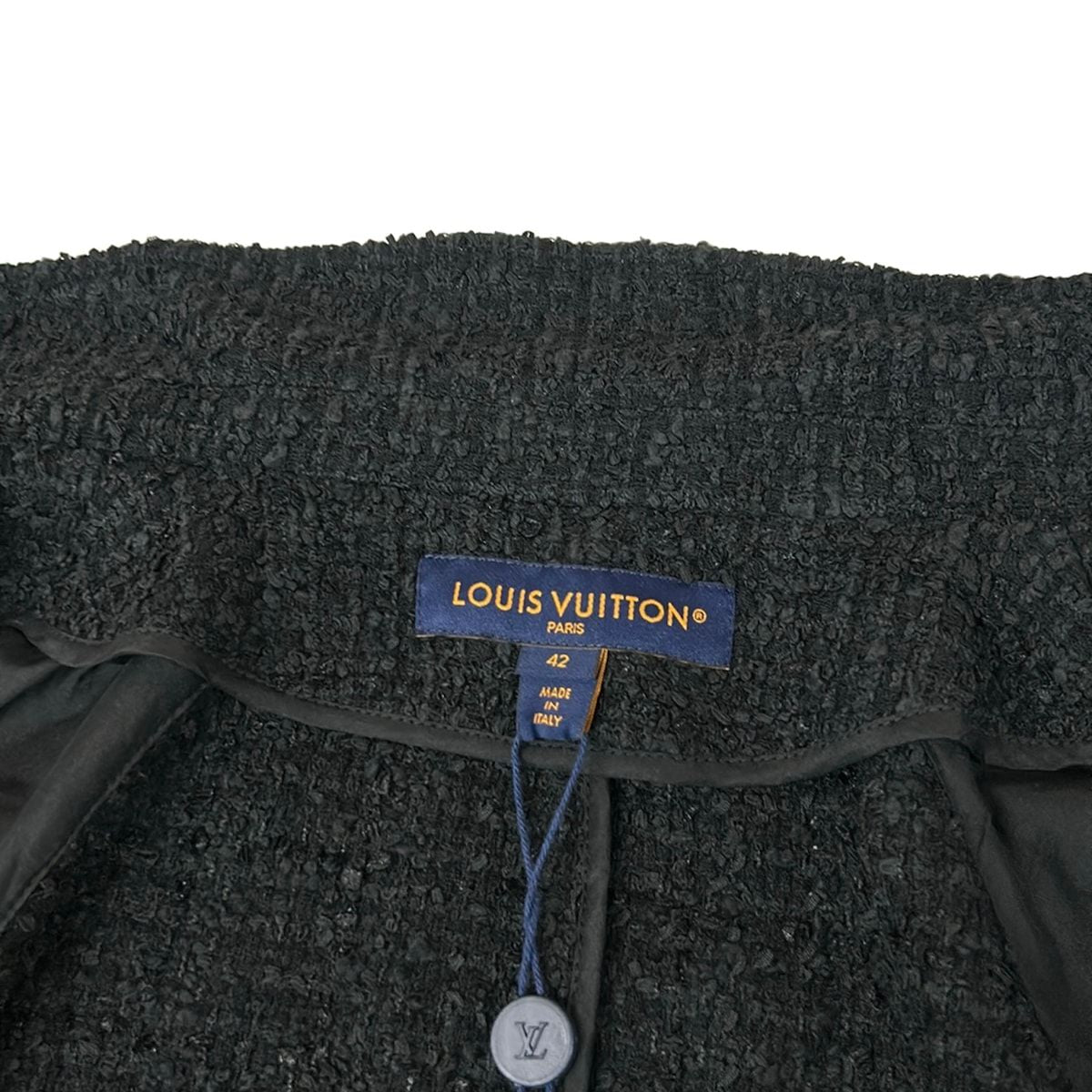 Louis Vuitton Jacket L Double Blessed Tweet Gutterleather Jdk Black Cotton — view 7