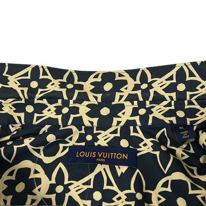 Louis Vuitton Short Sleeve Shirt XL LV Wax Short Monogram Fs8 Dark Navy White — view 8