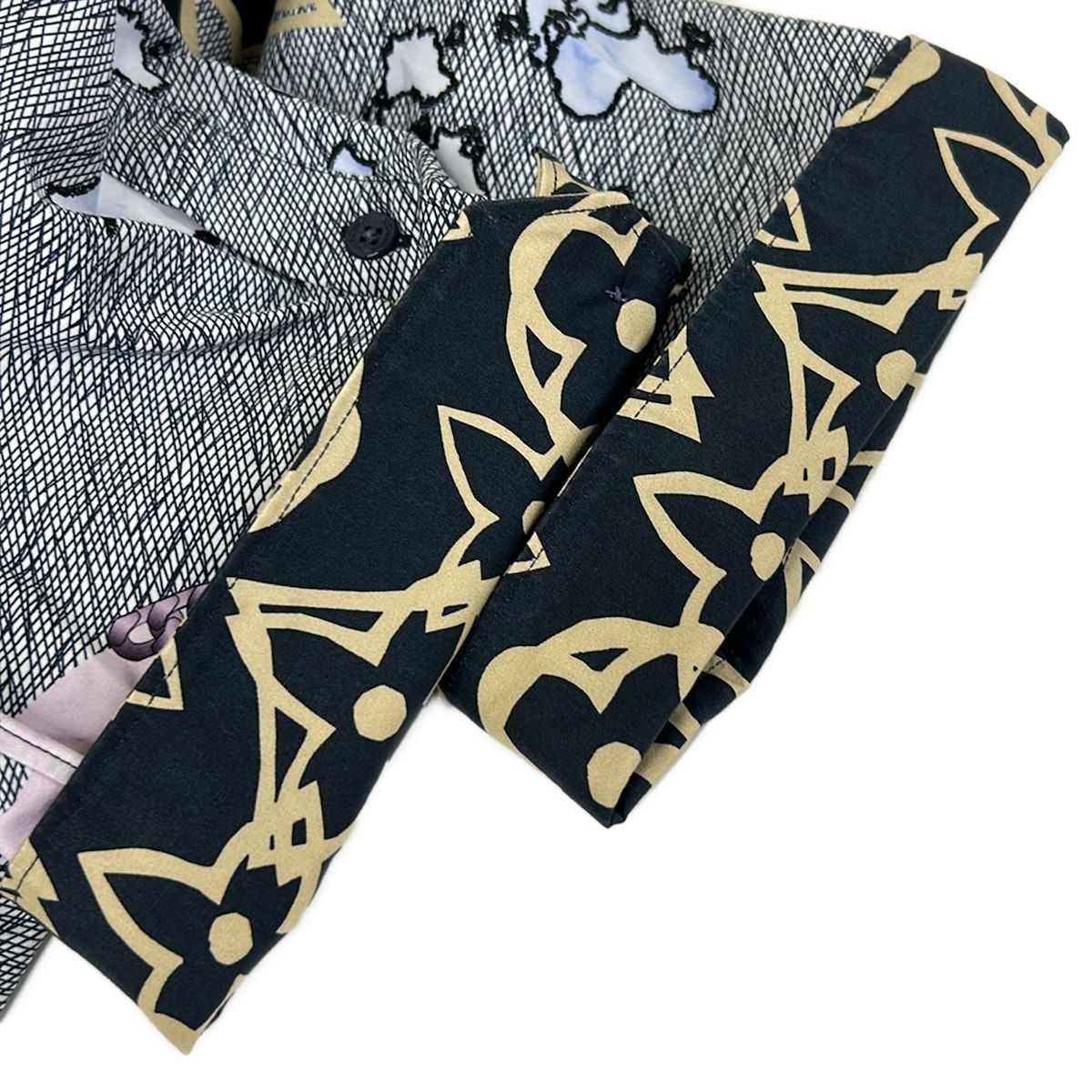 Louis Vuitton Short Sleeve Shirt XL LV Wax Short Monogram Fs8 Dark Navy White — view 7