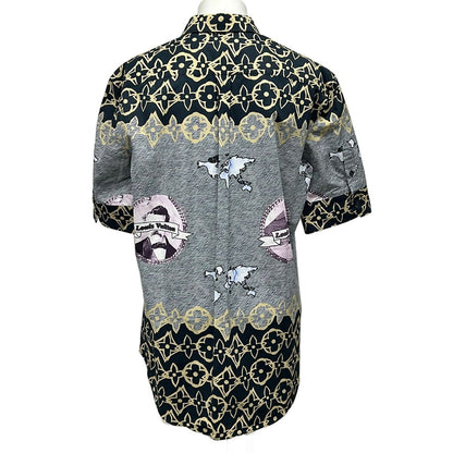 Louis Vuitton Short Sleeve Shirt XL LV Wax Short Monogram Fs8 Dark Navy White — view 2
