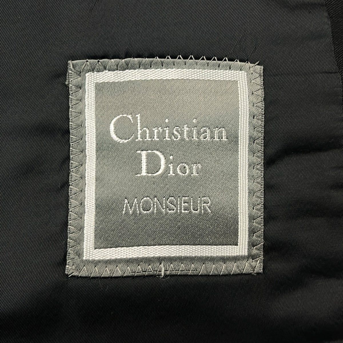 Dior Monsieur Singles Black Name Embroidery Shoulder Pad Jacket — view 3