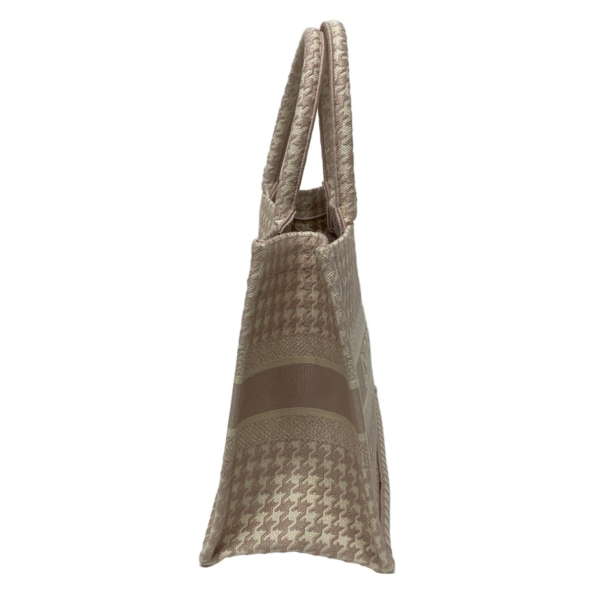 Dior Tote Book Vintage Small Light Pink Ivory Houndstooth — view 2