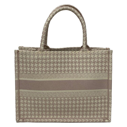 Dior Tote Book Vintage Small Light Pink Ivory Houndstooth — view 3