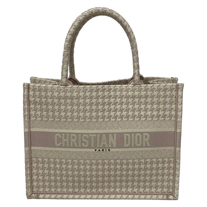 Dior Tote Book Vintage Small Light Pink Ivory Houndstooth