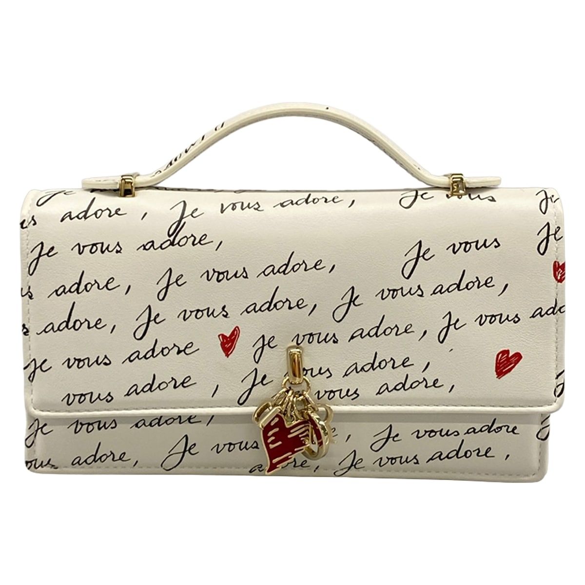 Dior My Mini Bag White Black Red Amour Leather