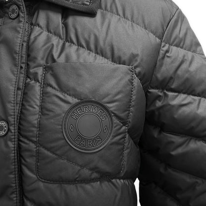 Hermes Down Jacket 36 S Black Long Sleeve Winter Clou de Selle — view 6