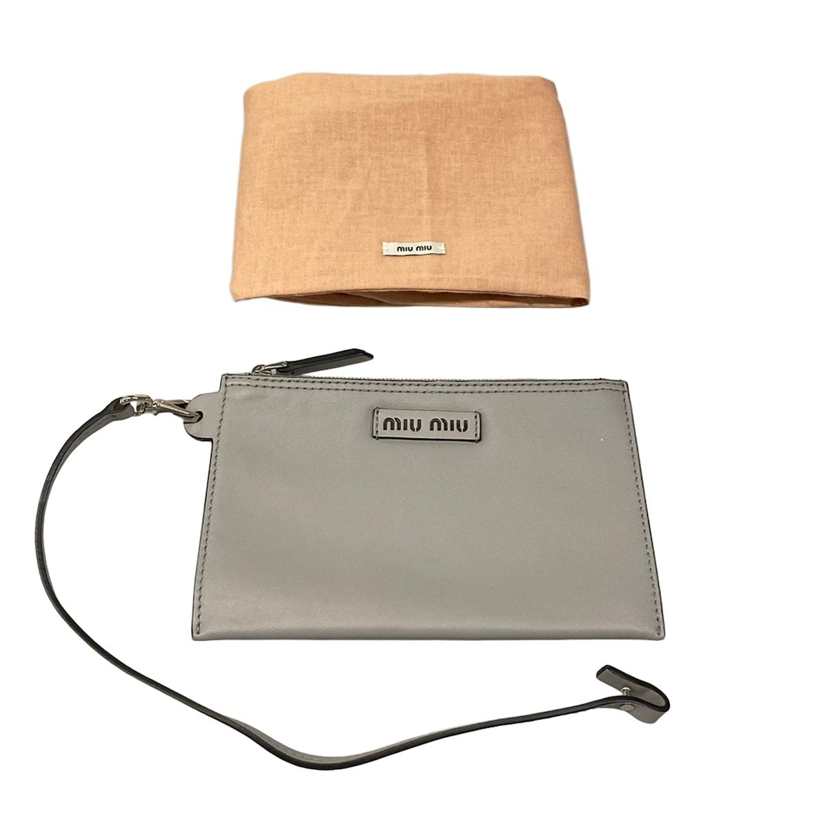 Miu Miu Tote Gray White Leather — view 8