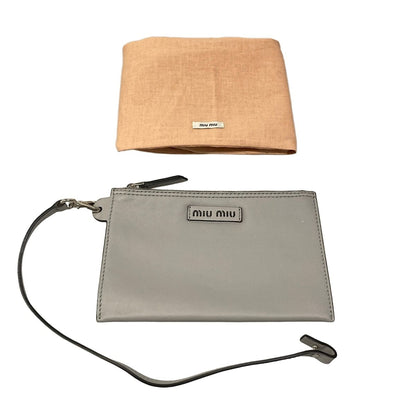 Miu Miu Tote Gray White Leather — view 8