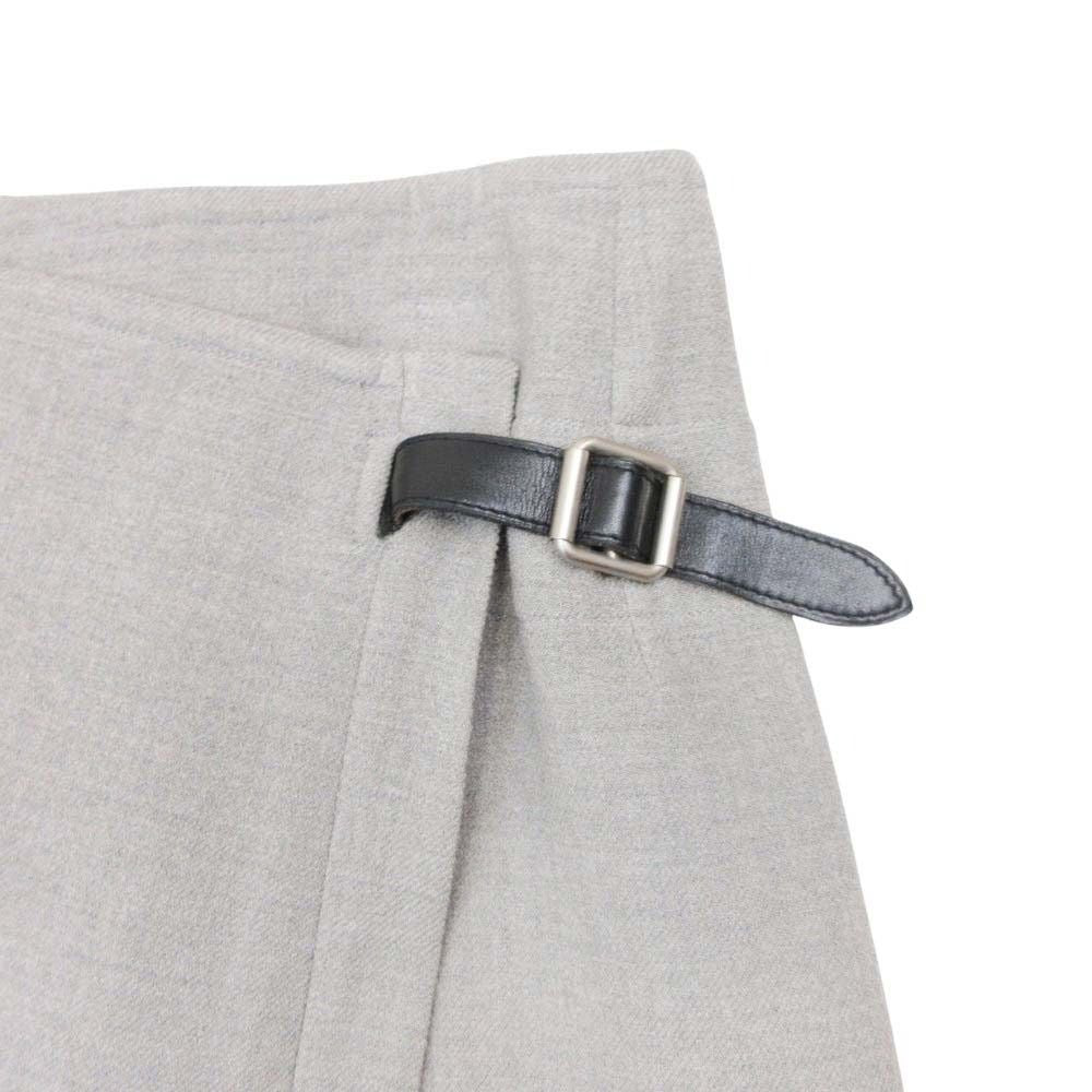 Hermes Martin Margiela Era Wool Wrap Skirt Knee Length Calf Lambskin Vintage 36 — view 3