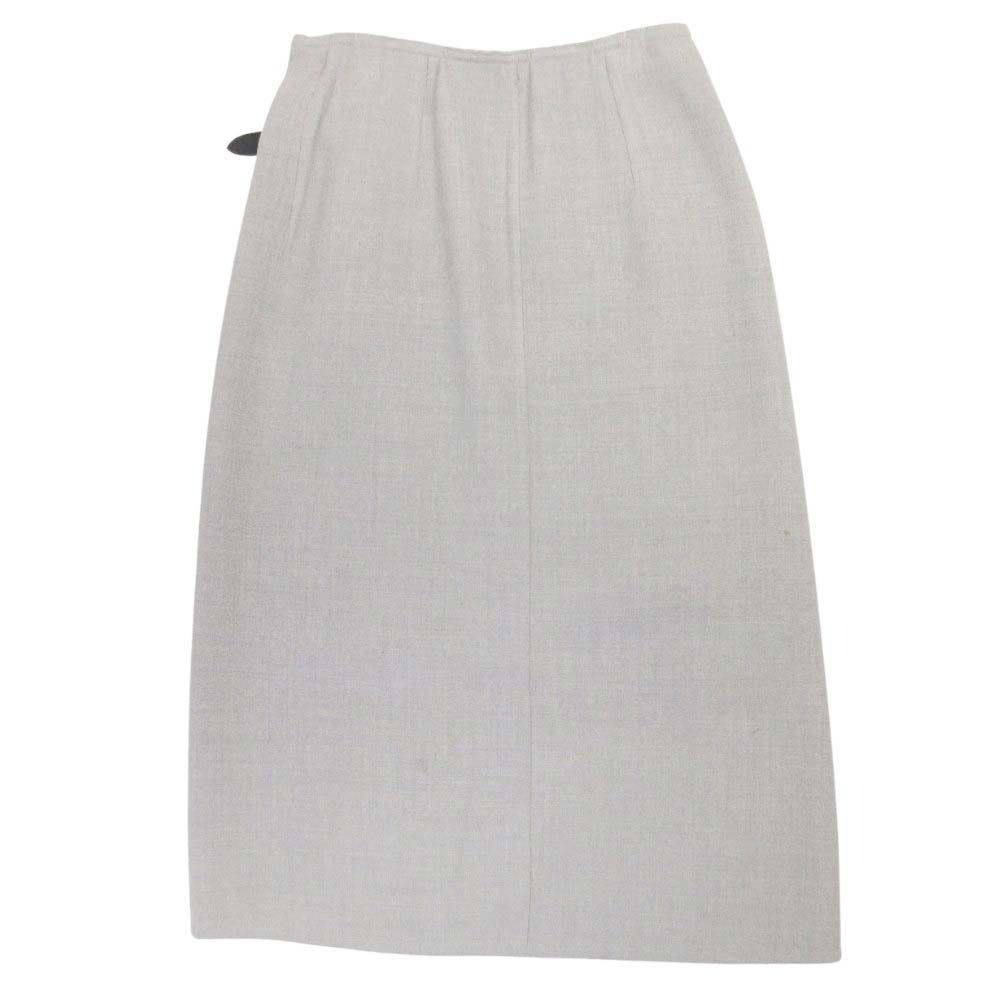 Hermes Martin Margiela Era Wool Wrap Skirt Knee Length Calf Lambskin Vintage 36 — view 2