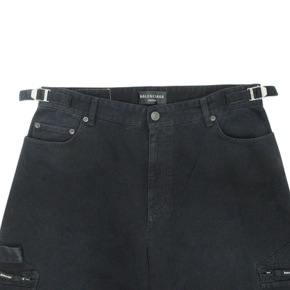 Balenciaga Soft Hand Wide Cargo Denim Pants Baggy M Black — view 3