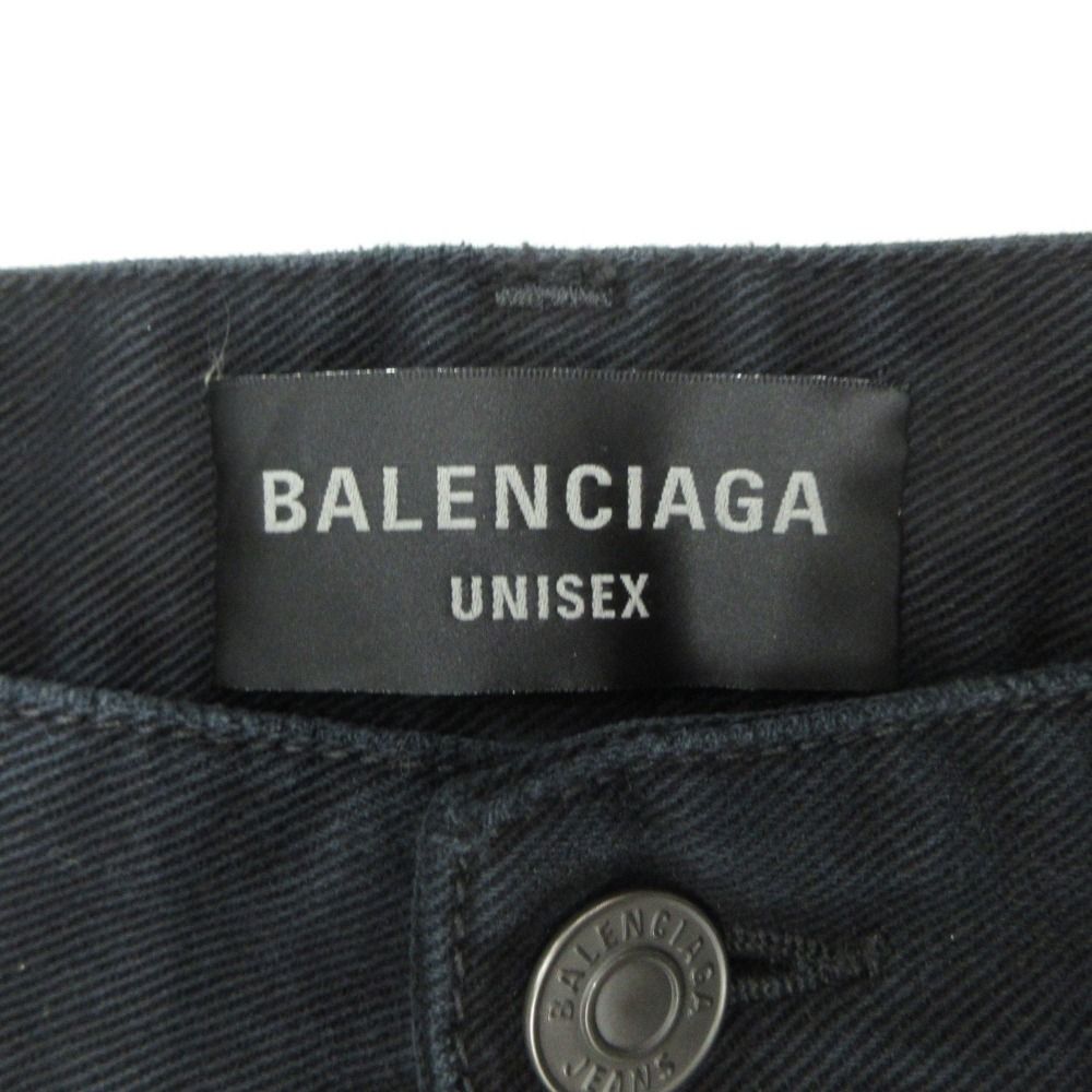 Balenciaga Soft Hand Wide Cargo Denim Pants Baggy M Black — view 6