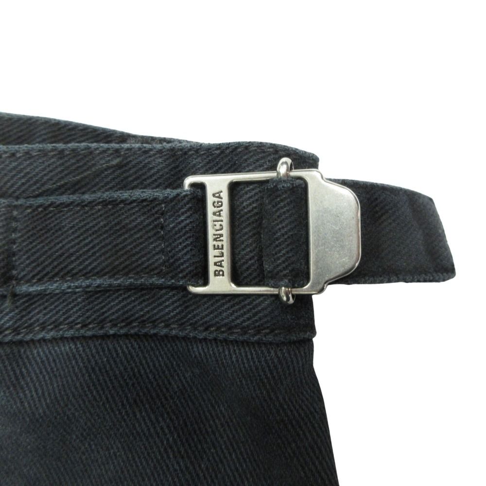 Balenciaga Soft Hand Wide Cargo Denim Pants Baggy M Black — view 5