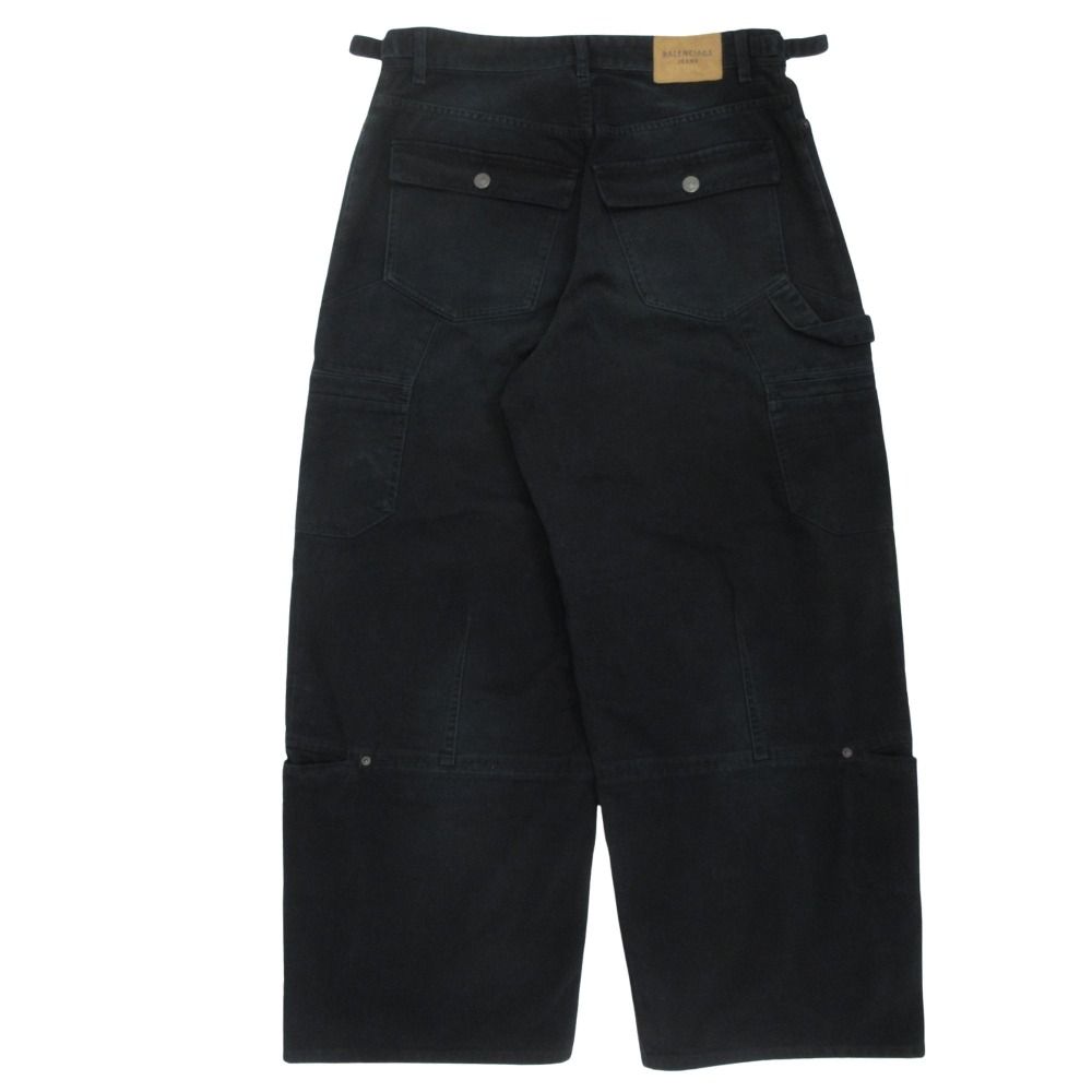 Balenciaga Soft Hand Wide Cargo Denim Pants Baggy M Black — view 2