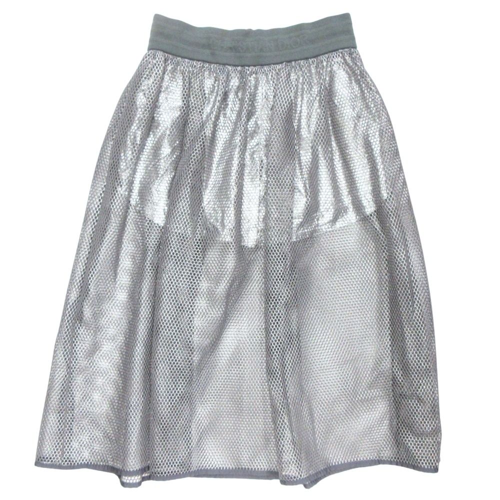Dior Shorts Docking Mesh Long Skirt Silver Gray — view 2