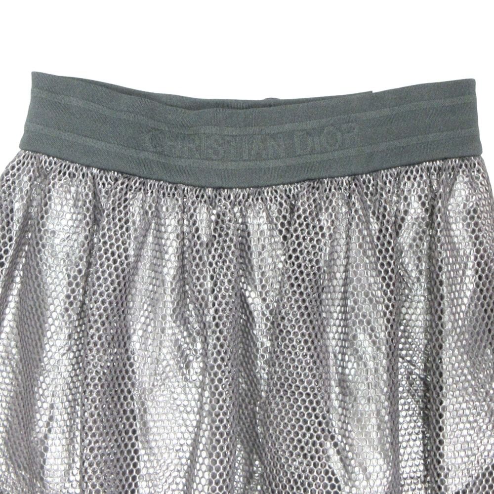 Dior Shorts Docking Mesh Long Skirt Silver Gray — view 4