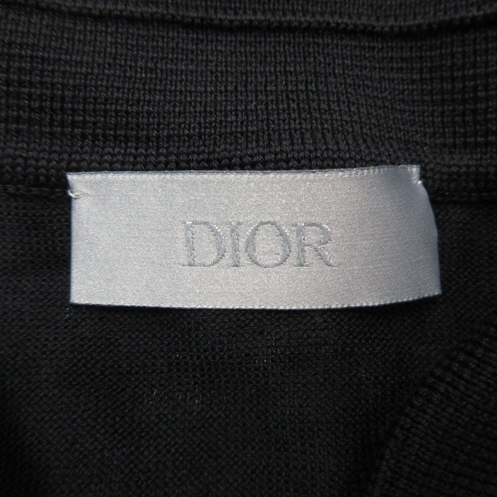 Dior Bee Wool Polo Shirt High Gee Knit Long Sleeve One Point Bee Embroidery — view 8