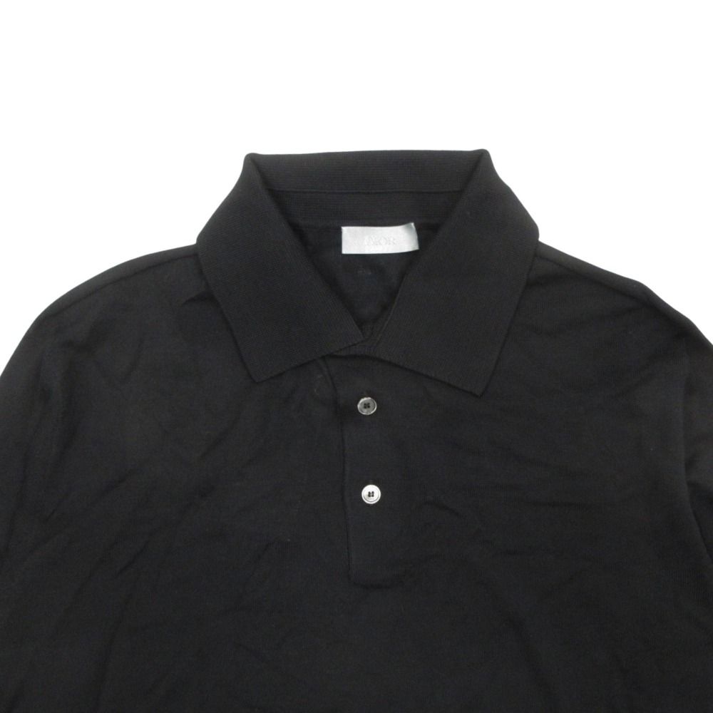 Dior Bee Wool Polo Shirt High Gee Knit Long Sleeve One Point Bee Embroidery — view 3