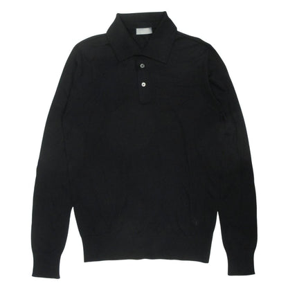 Dior Bee Wool Polo Shirt High Gee Knit Long Sleeve One Point Bee Embroidery