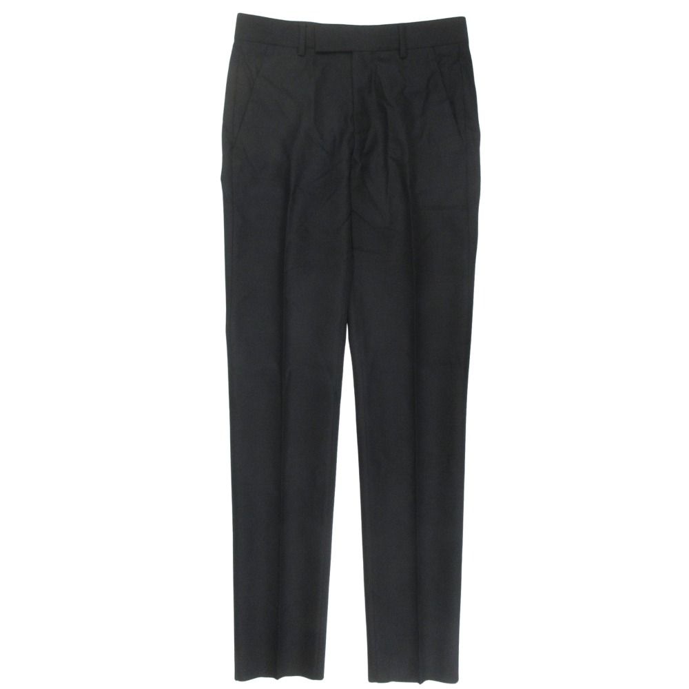 Dior Trousers Tapered Pants Pleated Wool Mohair Blend 44 Black