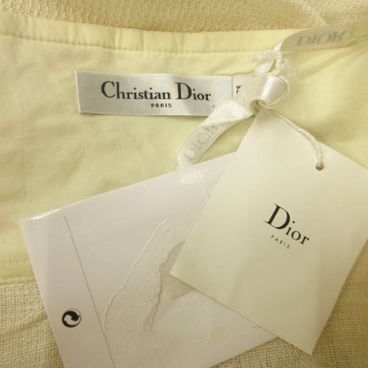 Dior Lace Up Linen Long Skirt High Waist Fringe 36 Ivory — view 6