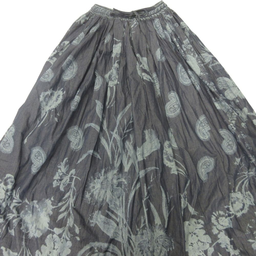 Dior Botanical Print Long Easy Skirt Paisley 38 Navy — view 4
