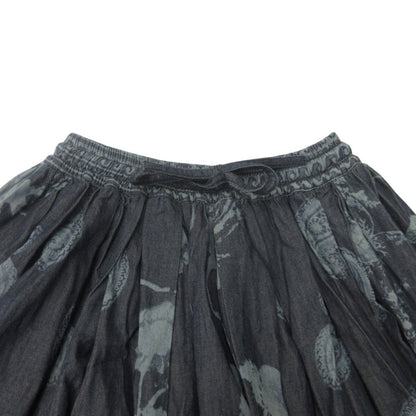 Dior Botanical Print Long Easy Skirt Paisley 38 Navy — view 5