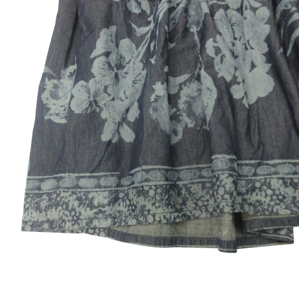 Dior Botanical Print Long Easy Skirt Paisley 38 Navy — view 3