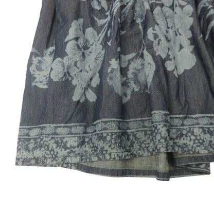 Dior Botanical Print Long Easy Skirt Paisley 38 Navy — view 3