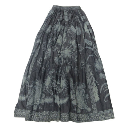 Dior Botanical Print Long Easy Skirt Paisley 38 Navy — view 2
