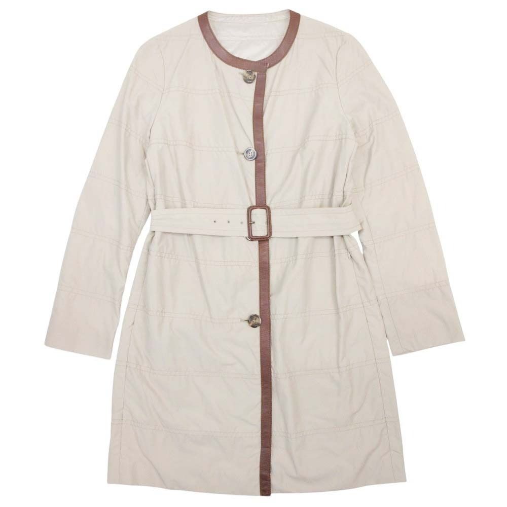 Moncler Premiere Pyrole Color Coat Leather Trimming 1 Beige