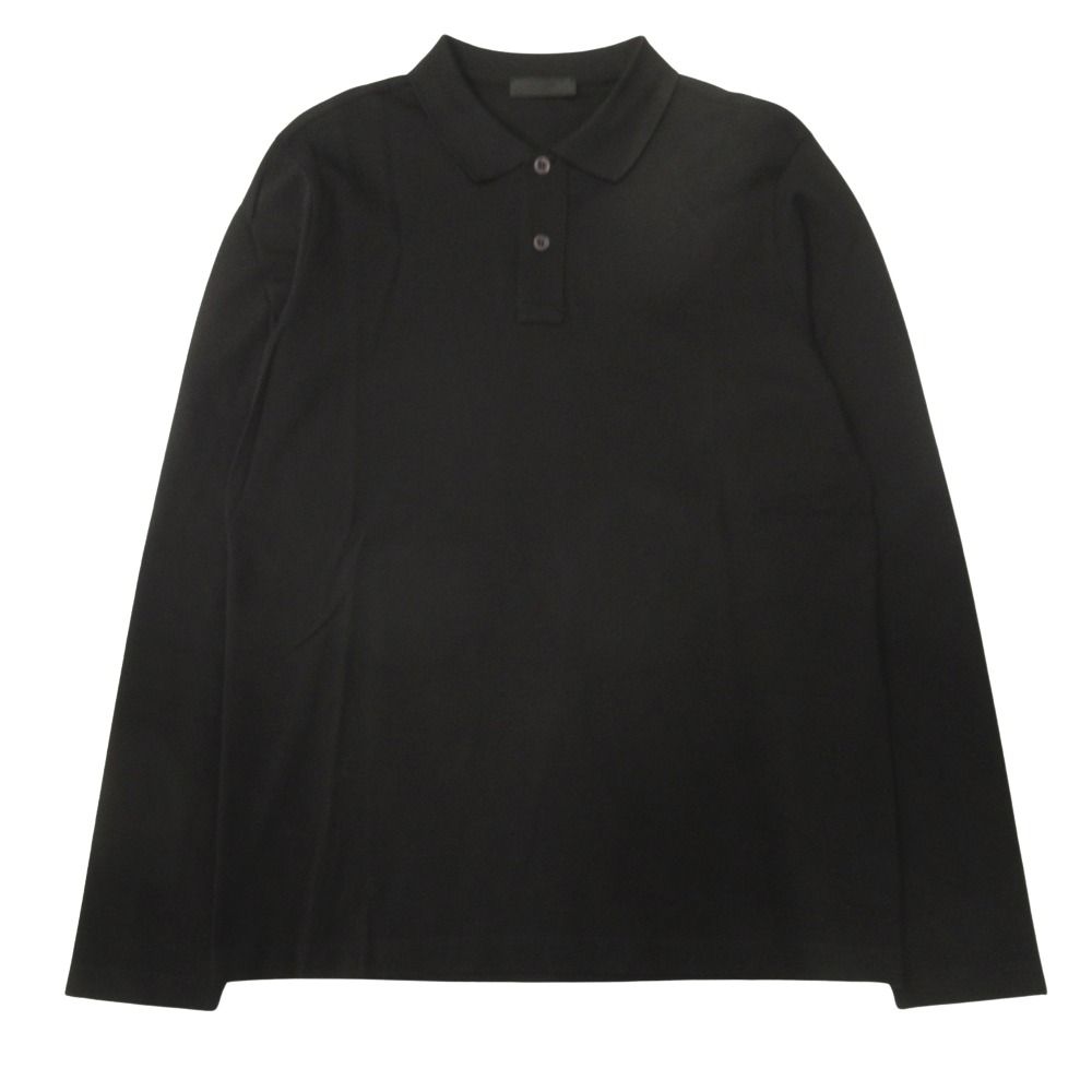 Prada Long Polo Shirt Top Long Sleeve Pique M Black